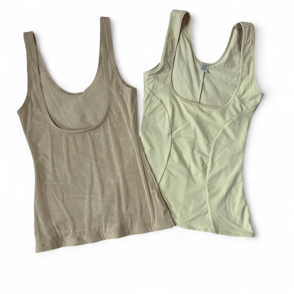 Jaclyn Smith Collection Tank Top Cami Women's L Beige Shapewear Layering 2 Set